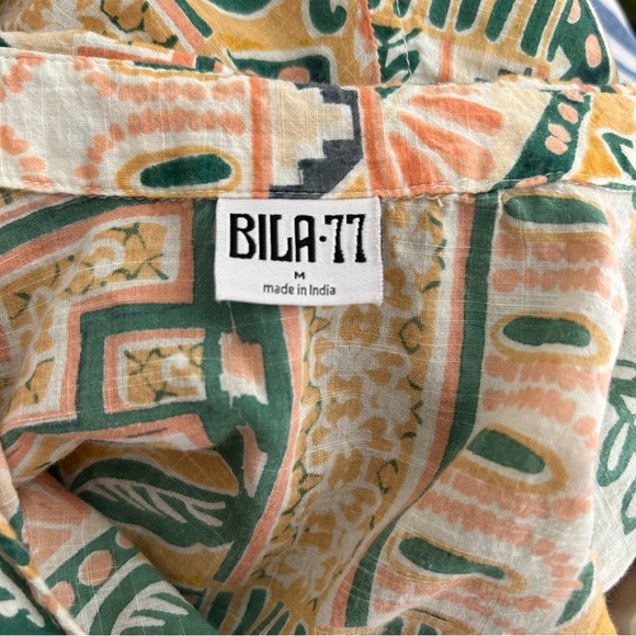 Billa77 Women's Floral and Geometric Print Women's Front Tie Top - Picture 5 of 9